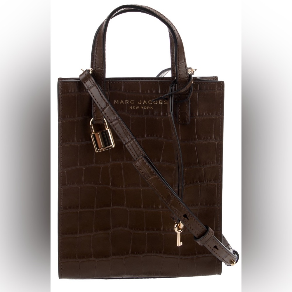 Marc Jacobs Brown Croc-Embossed Tote